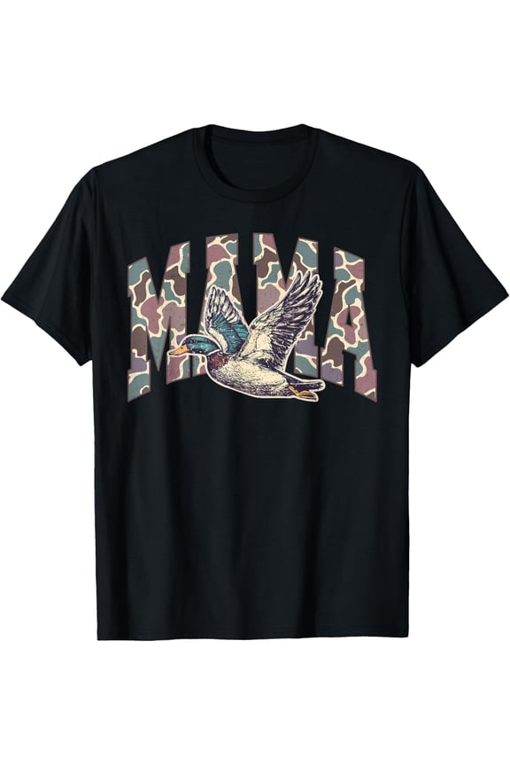 Mallard Duck Hunting Mama Retro Camouflage Daddy T-Shirt
