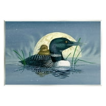 Mallard Duck Moonlit Pond Animals & Insects Graphic Art Unframed Art Print Wall Art