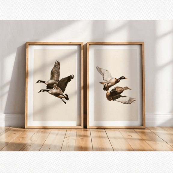 Mallard Duck Outdoor Hunting Poster Prints , Stretched Canvas