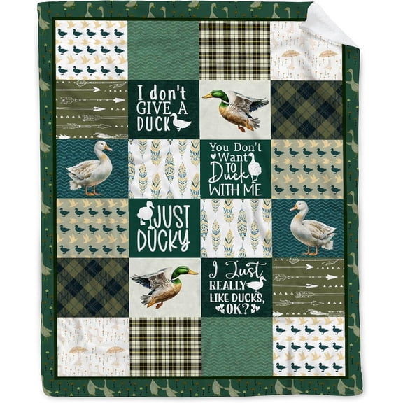 Mallard Duck Throw Blanket Soft Cozy Cute Mallard Duck Animals Green Blankets for Couch Bed Outdoor Duck Print Gift for Kids Men Women Ducks Lover 30"x40"for Toddler/Pets