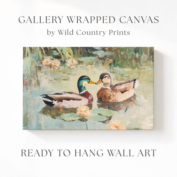 Mallard Duck Vintage Woodland Farmhouse Couples Married Couple Poster