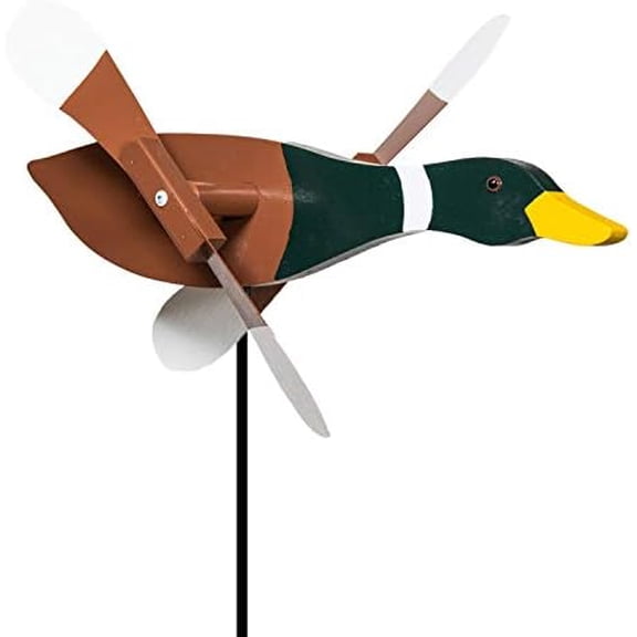 Mallard Duck Whirligig / Whirly Bird Garden Spinner$$Garden & Patio