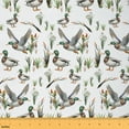 thumbnail image 1 of Mallard Fabric By The Yard,Wild Animal Duck Upholstery Fabric,Hunting Wildlife Flying Decorative Fabric,Rustic Farmhouse Nature Indoor Outdoor Fabric for Quilting Sewing,3 Yards, 1 of 5