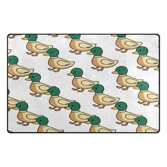 Mallard Indian Runner Ducks Memory Foam Area Rug 31"x20" Non Slip, Absorbent, Fade Proof for Living Room, Bedroom, Office