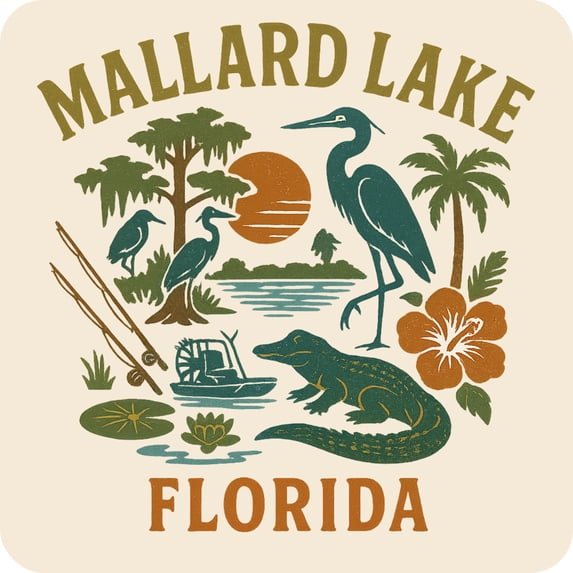 Mallard Lake Florida Keepsakes Souvenir Vinyl Sticker – Destination Travel Keepsake Collectible (6-Inches Wide)