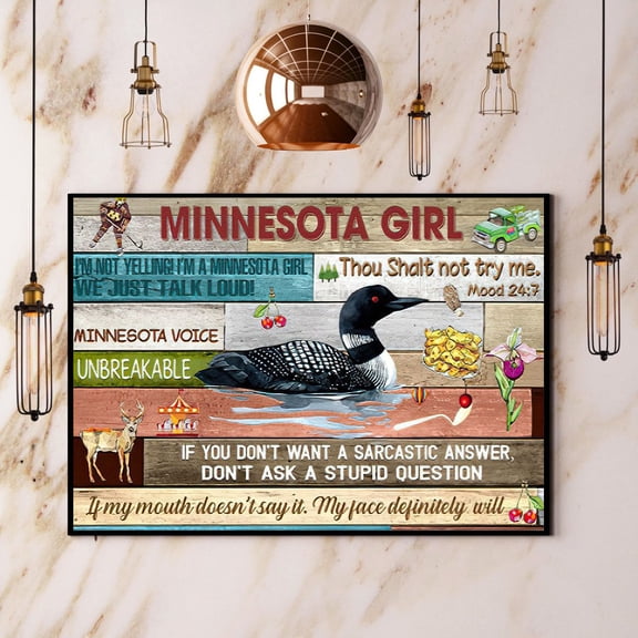 Mallard Minnesota Girl Unbreakable Thou Shalt Not Try Me Horizontal Paper Poster No Frame Wrapped Wall Decor 11 x 17 Inch Poster