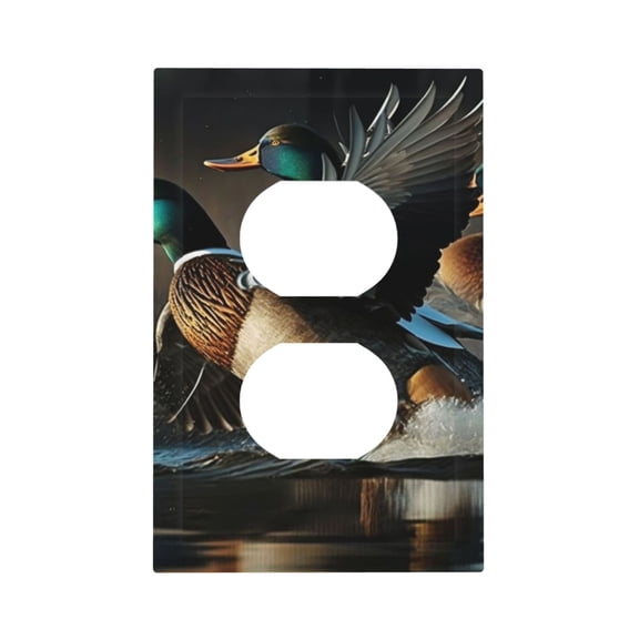 Mallards Duck Cool Hunting Duplex Wall Plate 1 Gang Decorative Electrical Outlet Light Switch Cover Switchplate