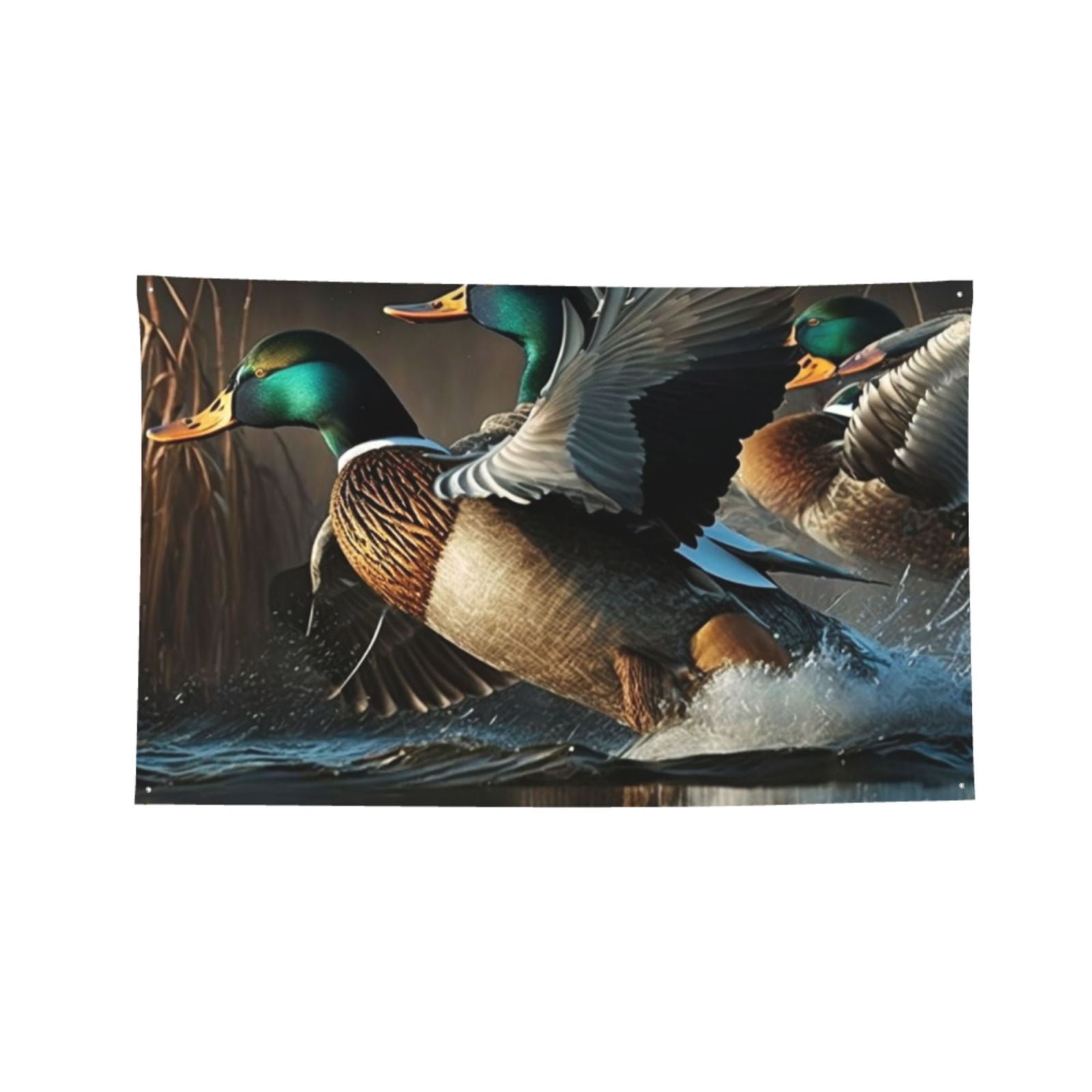 Mallards Duck Cool Hunting Four Hole Decorated Banner Flag for Garden Yard Home Decoration Indoor Outdoor 4x6 Ft