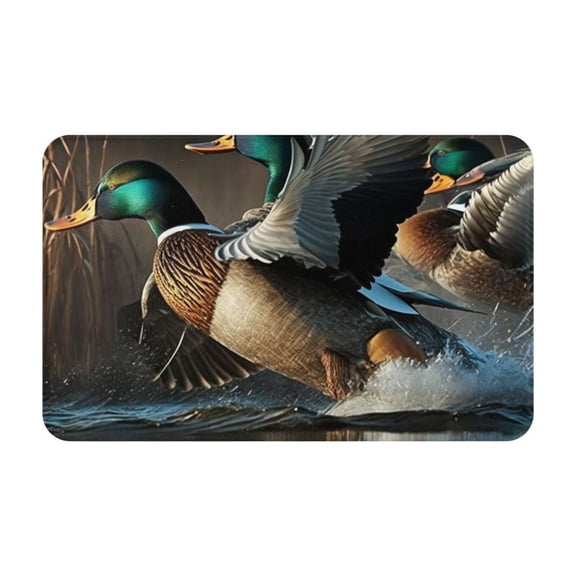 Mallards Duck Cool Hunting Front Door Mat Doormat Non Slip Bath Mats 20x31.5 Inch Bathroom Rug Entryway Carpet