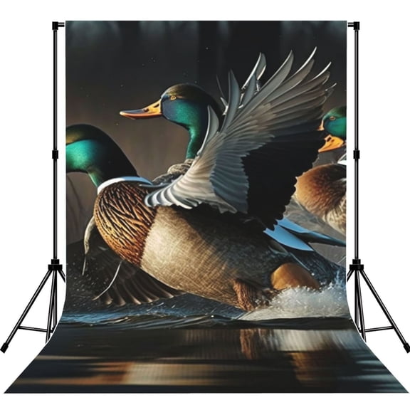 Mallards Duck Cool Hunting Photography Backdrop 5x7Ft Background for Photo Studio Video Recording Birthday Party Wedding Home Decor