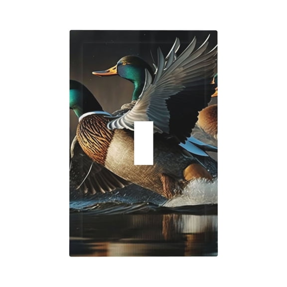 Mallards Duck Cool Hunting Single Toggle Wall Plate 1 Gang Decorative Electrical Outlet Light Switch Cover Switchplate