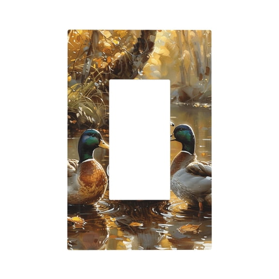 Mallards Duck Cute Hunting Art Single Gang Wall Plate 1 Gang Decorative Electrical Outlet Light Switch Cover Switchplate