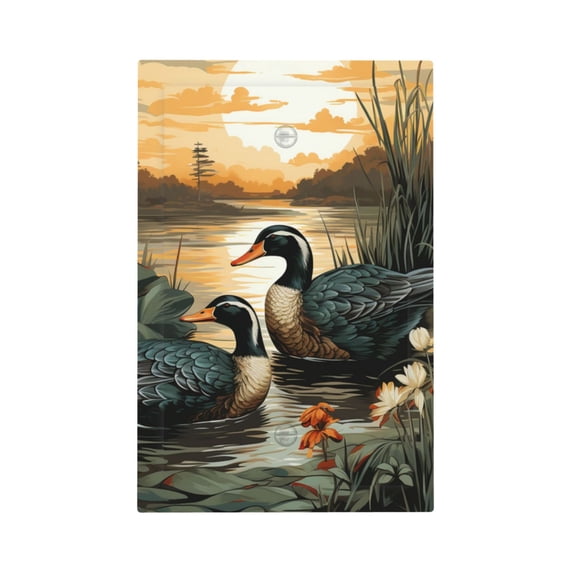 Mallards Duck Hunting Art Vintage No Device Blank Wall Plate 1 Gang Decorative Electrical Outlet Light Switch Cover Switchplate