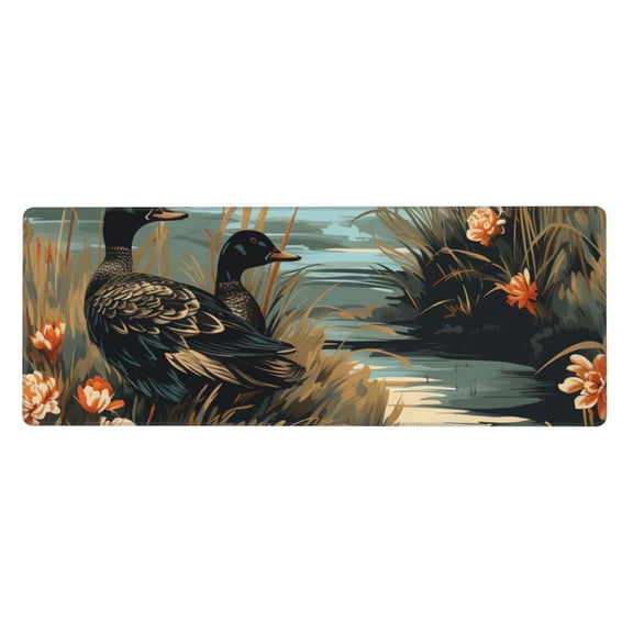 Mallards Duck Hunting Graphic Mouse Pad Extended Large Gaming Mousepad Non-Slip Rubber Big Keyboard Desk Mat 31.5 X 11.8 Inch