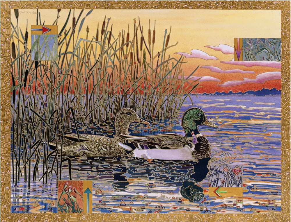 Mallards at Dawn Canvas Art - Bob Coonts (24 x 18)