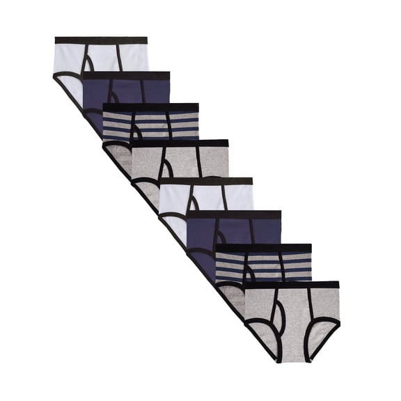 Mallary by Matthew 8 Pack Basic Black Elastic Briefs XL