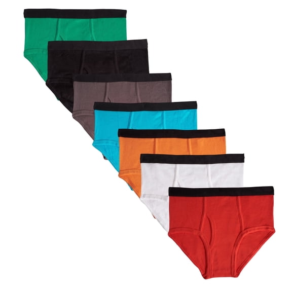 Mallary by Matthew 8 Pack Multicoloured Basics Black Elastic Briefs L