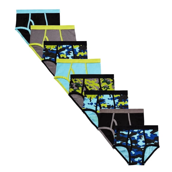 Mallary by Matthew 8 Pack Neon Camo Briefs L