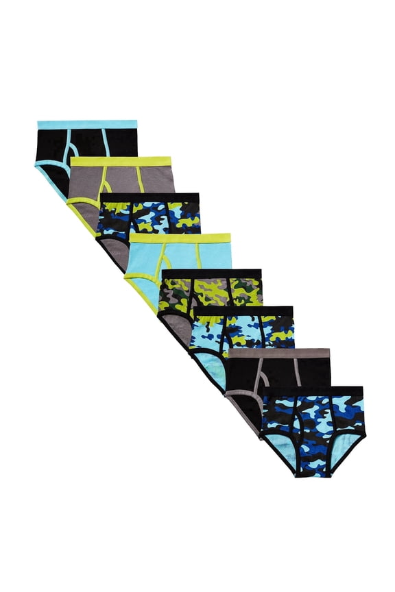8 Pack Neon Camo Briefs XS