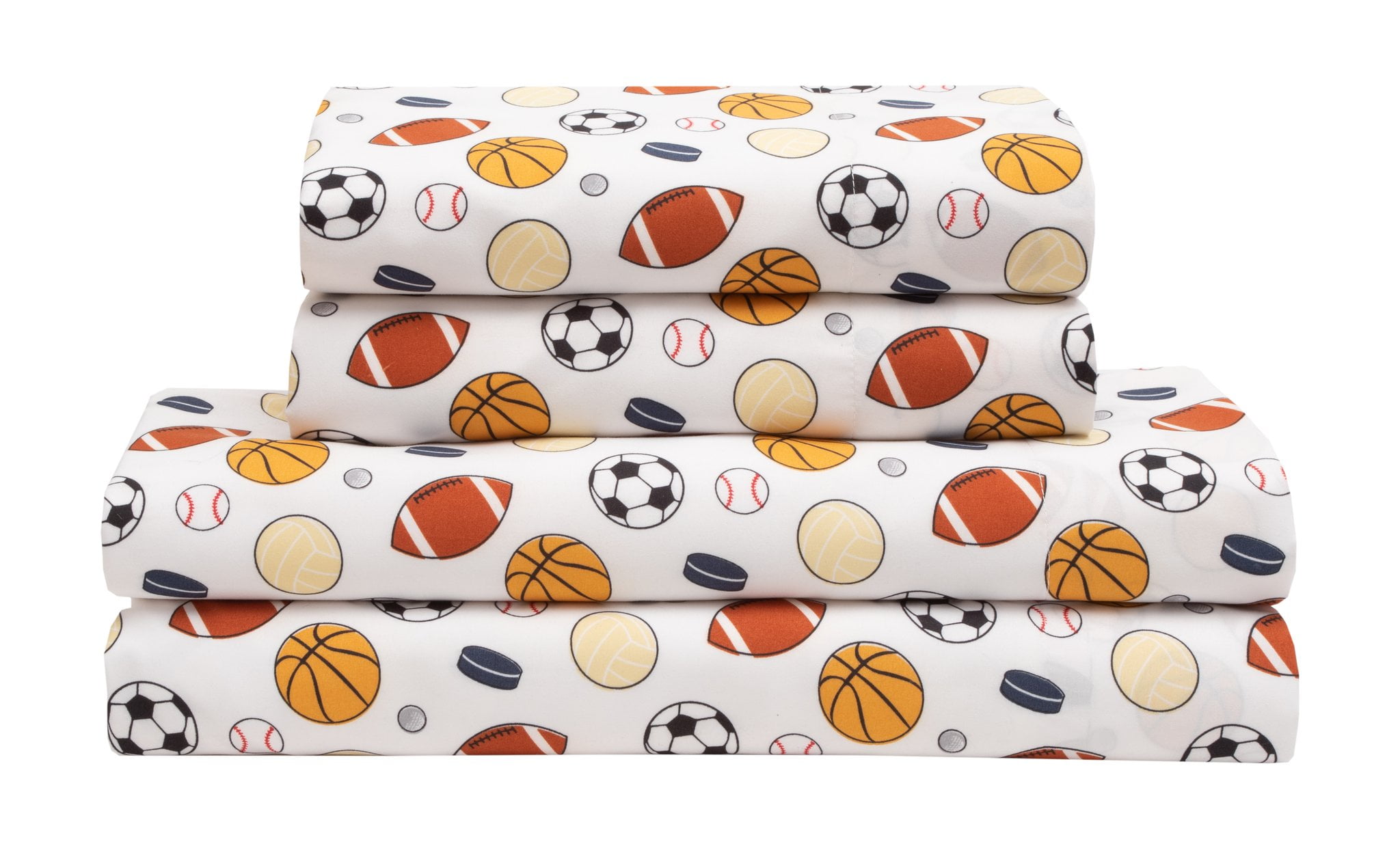 Kids Queen Sports Print Microfiber Sheet Set