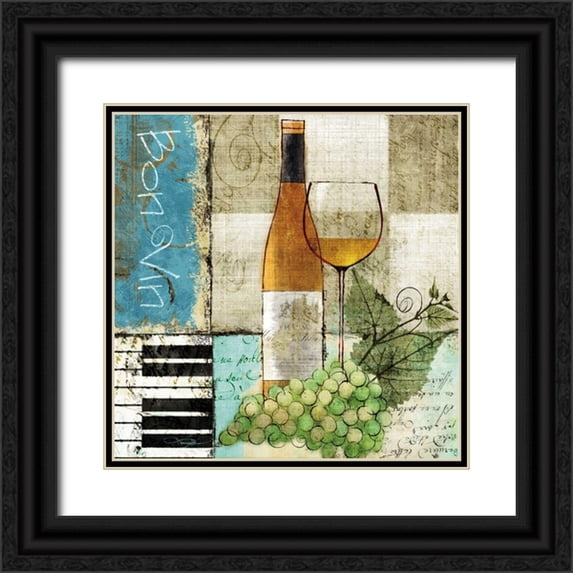 Mallett, Keith 12x12 Black Ornate Wood Framed with Double Matting Museum Art Print Titled - Bon Vin