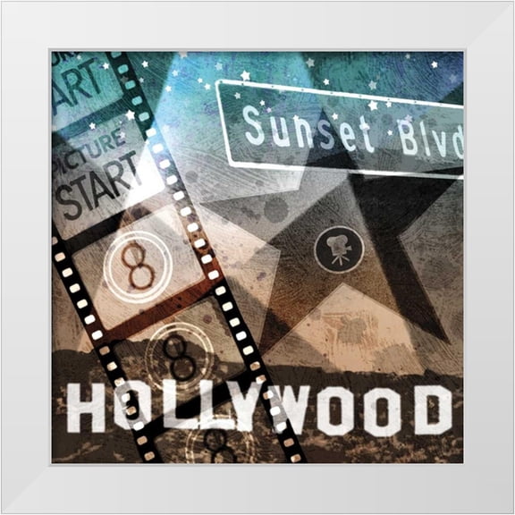 Mallett, Keith 12x12 White Modern Wood Framed Museum Art Print Titled - Sunset Blvd.