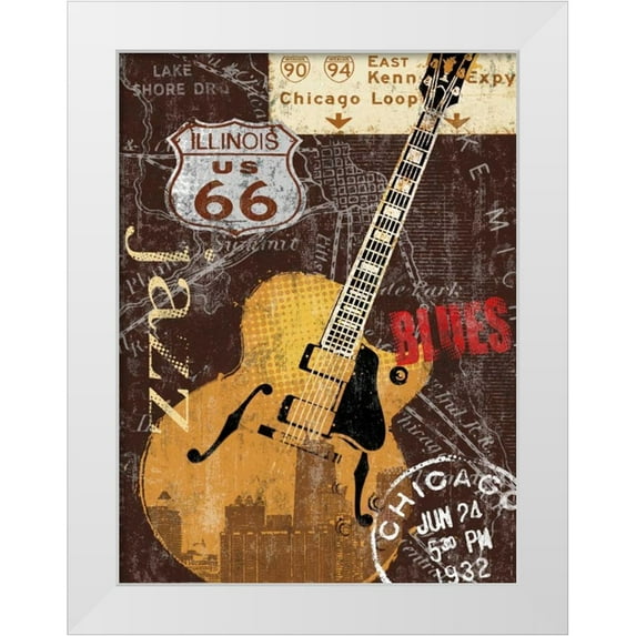Mallett, Keith 12x14 White Modern Wood Framed Museum Art Print Titled - Chi-town
