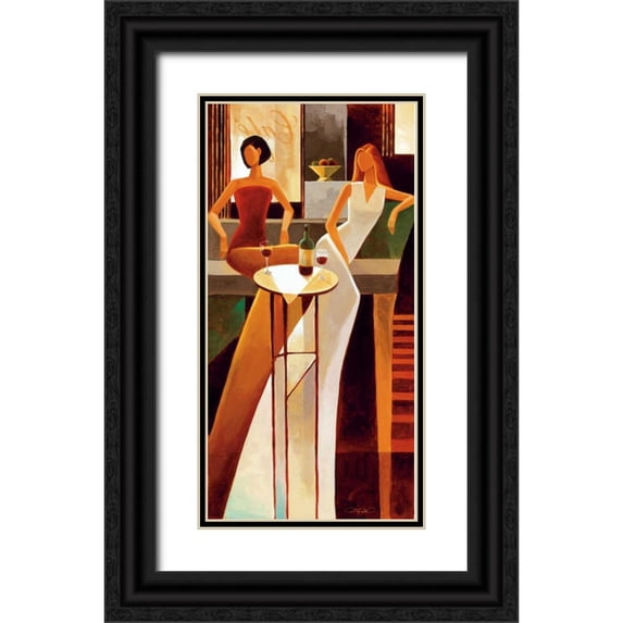 Mallett, Keith 14x24 Black Ornate Wood Framed with Double Matting Museum Art Print Titled - Les Sirens