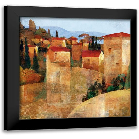 Mallett, Keith 15x15 Black Modern Framed Museum Art Print Titled - Tuscan Hillside