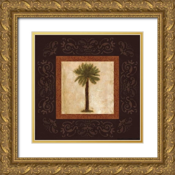 Mallett, Keith 15x15 Gold Ornate Wood Framed with Double Matting Museum Art Print Titled - Sago Palm