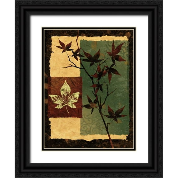 Mallett, Keith 19x24 Black Ornate Wood Framed with Double Matting Museum Art Print Titled - New Leaf II