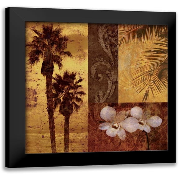 Mallett, Keith 20x20 Black Modern Framed Museum Art Print Titled - Sunset Beach I