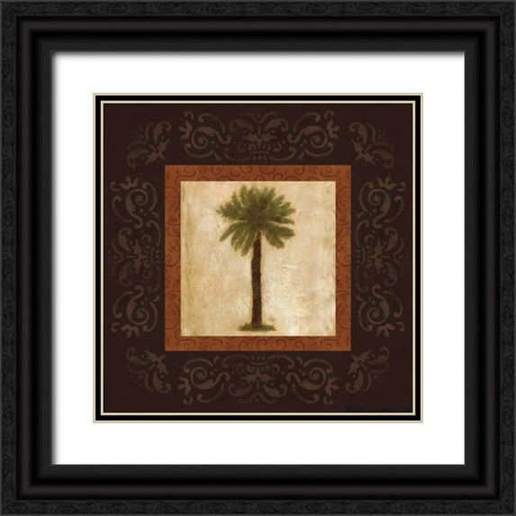 Mallett, Keith 20x20 Black Ornate Wood Framed with Double Matting Museum Art Print Titled - Sago Palm
