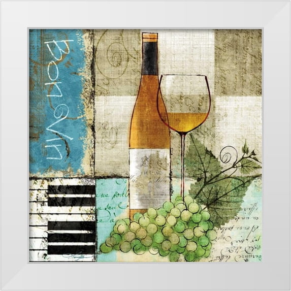 Mallett, Keith 20x20 White Modern Wood Framed Museum Art Print Titled - Bon Vin