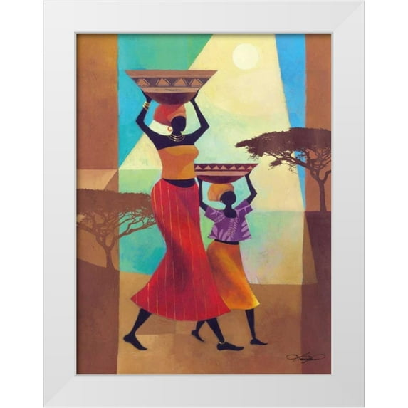 Mallett, Keith 25x32 White Modern Wood Framed Museum Art Print Titled - Mothers Helper