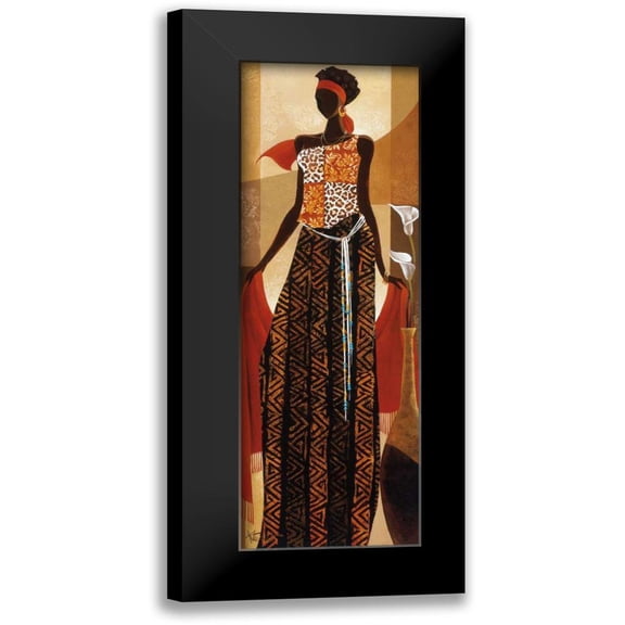 Mallett, Keith 7x14 Black Modern Framed Museum Art Print Titled - Malaika
