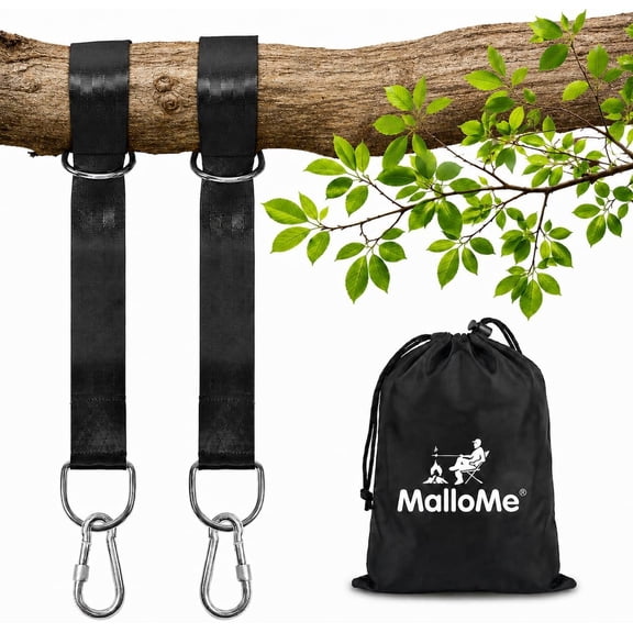 MalloMe Tree Swing Straps & Hammock Straps for5FT Heavy Duty Trees Multi-Purpose Hanging Kit, Heavy Duty Adjustable Tree Strap for Hammocks, Swings & Outdoor Use, Safe for Branch or Between 2 Trees