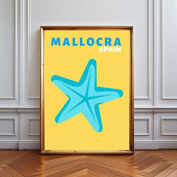 Mallorca Starfish Beach Travel Poster Unframed Paper Print