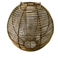 thumbnail image 1 of Mallory Large Candle Holder Brown wood and glass, 1 of 5