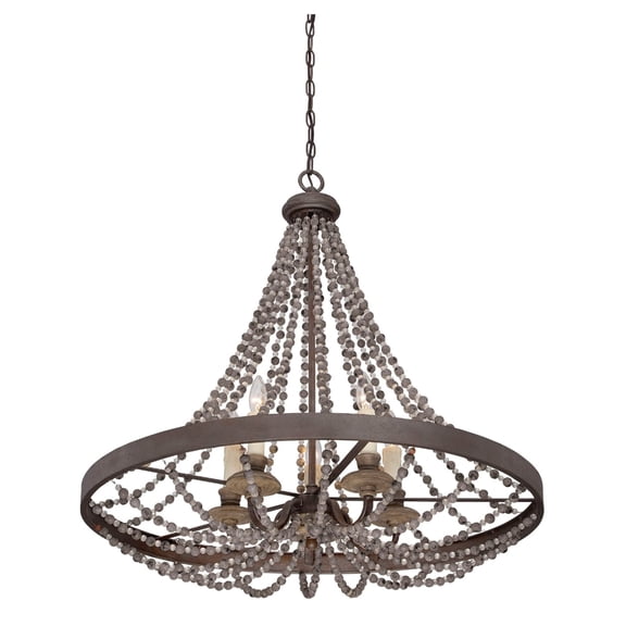 Mallory by Brian Thomas 5-Light Pendant in Fossil Stone