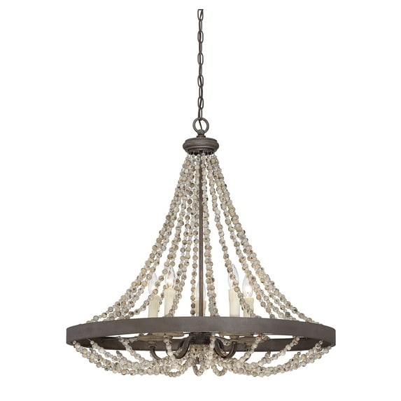 Mallory by Brian Thomas 5-Light Pendant in Fossil Stone