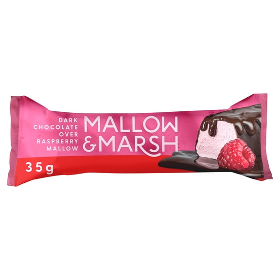 Mallow & Marsh Dark Chocolate Over Raspberry Mallow 35g, Imported from Britain