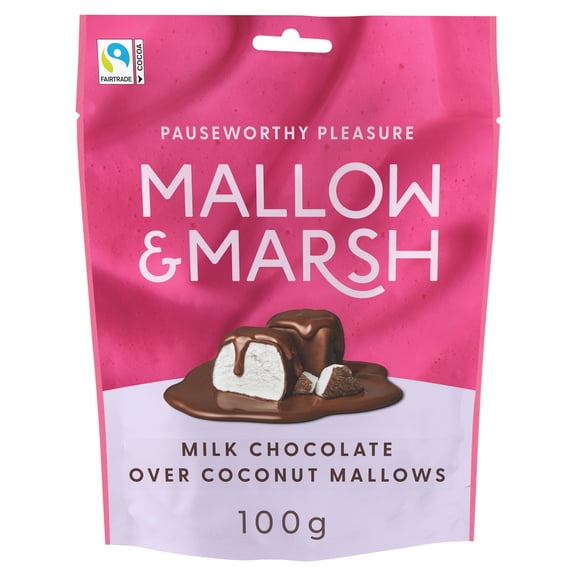 Mallow & Marsh Milk Chocolate Coconut Mallow 100G, Imported from Britain