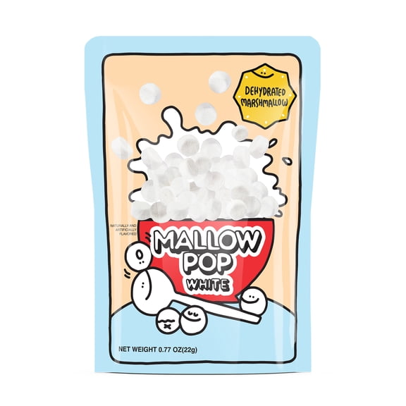 Mallow Pop White Dehydrated Marshmallow 0.77 oz, 12 Packs