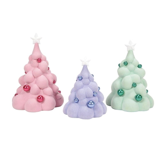 Department 56 Christmas Village Mallowdream Tree Figurine Set, 3 Pieces, 6in H