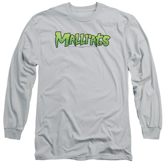 Mallrats Logo Long Sleeve Adult 18/1 T-Shirt Silver