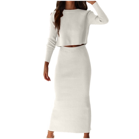 Mallwal 2 Piece Travel Outfits for Women Two Piece Sets for Women Vacation Clothing Set Female V-Neck Sleeveless Tops Skirt Suit Long Pant Style S_1013 Women's Tracksuits White S