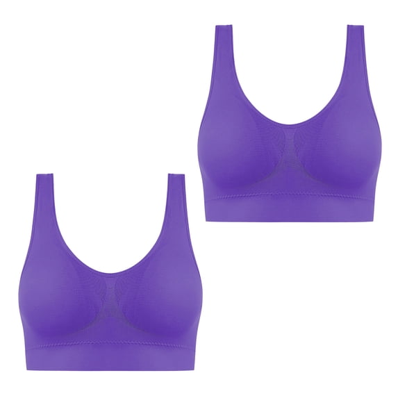 Backless Bras for Women Full-Coverage Bra Feature V-Neck Bralette Bra Style W-1769 Purple L