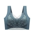 thumbnail image 1 of Backless Bras for Women Full-Coverage Bra Feature V-Neck Full-Figure Bra Style W-358 Blue XL, 1 of 8