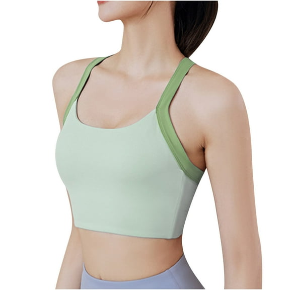 Backless Sports Bra Women Underwear Thin Plus Size No Underwire Side Collection Push up No Underwire Bra V-Neck No Underwire Bra Feature Hook and Eye Closure Longline Bra Style Y-550 , Green L